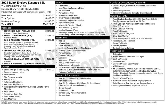 Used 2024 Buick Enclave Essence w/ Experience Buick Package FWD image 8