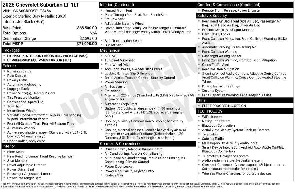 Certified 2025 Chevrolet Suburban LT AWD/4WD image 33