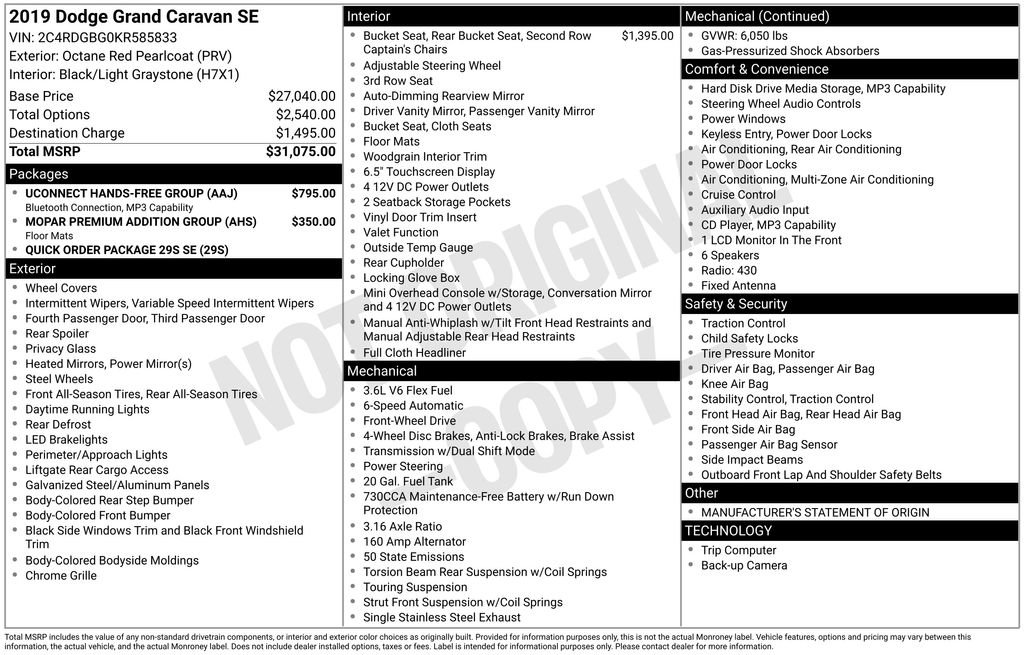 Certified 2019 Dodge Grand Caravan SE w/ UConnect Hands-Free Group FWD image 38