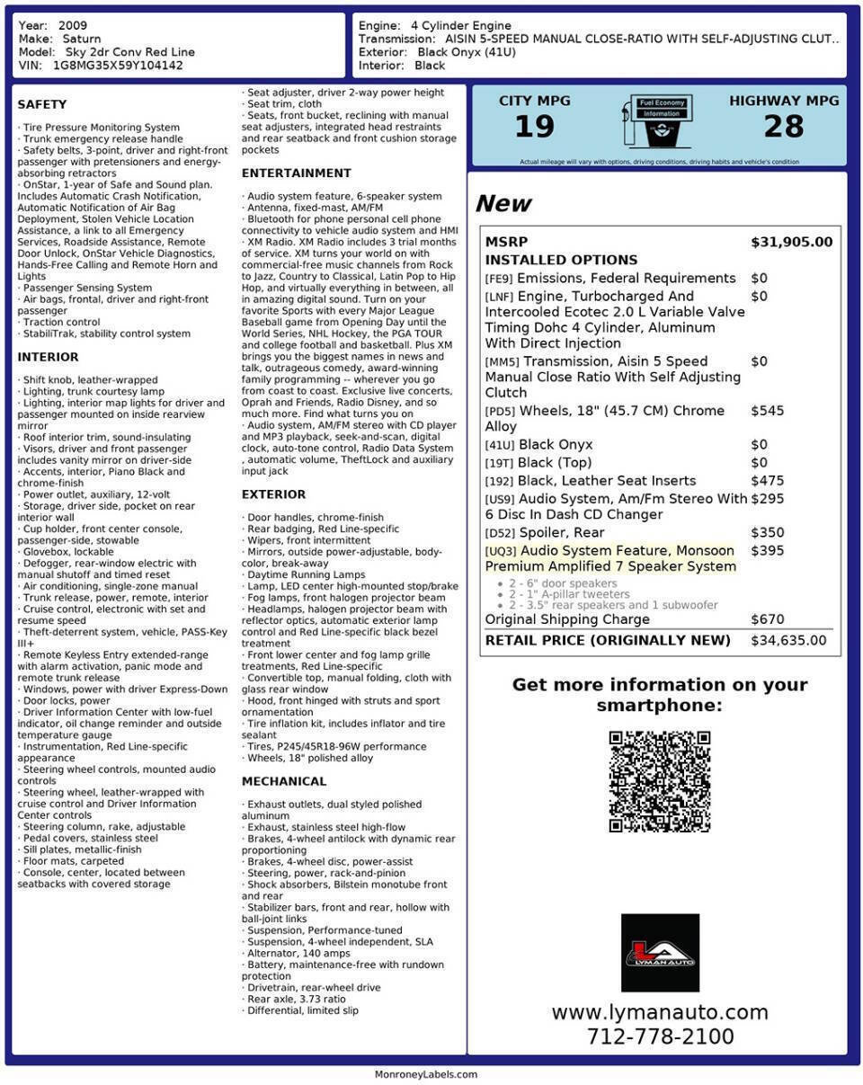 Used 2009 Saturn Sky Red Line image 22