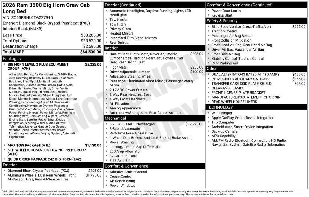 New 2026 RAM 3500 Big Horn image 5