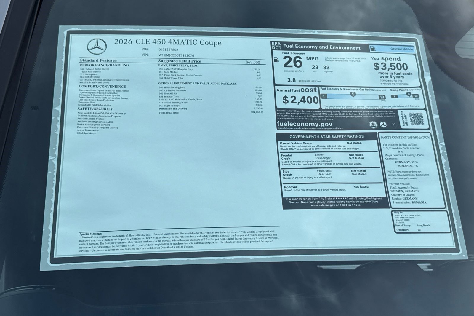 New 2026 Mercedes-Benz CLE 450 4MATIC Coupe image 29