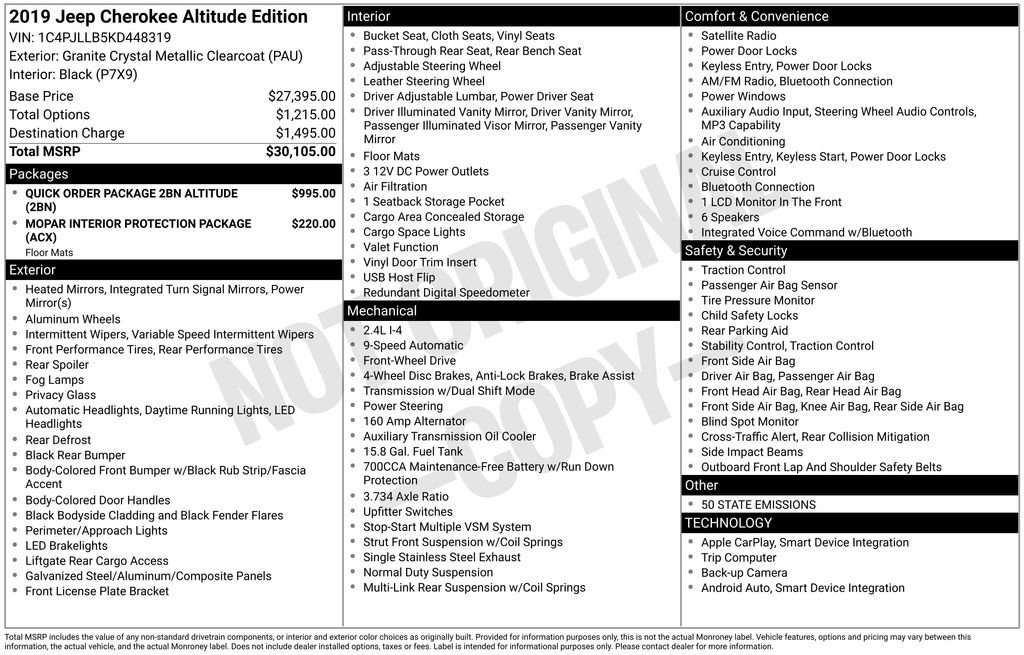 Used 2019 Jeep Cherokee Altitude image 6