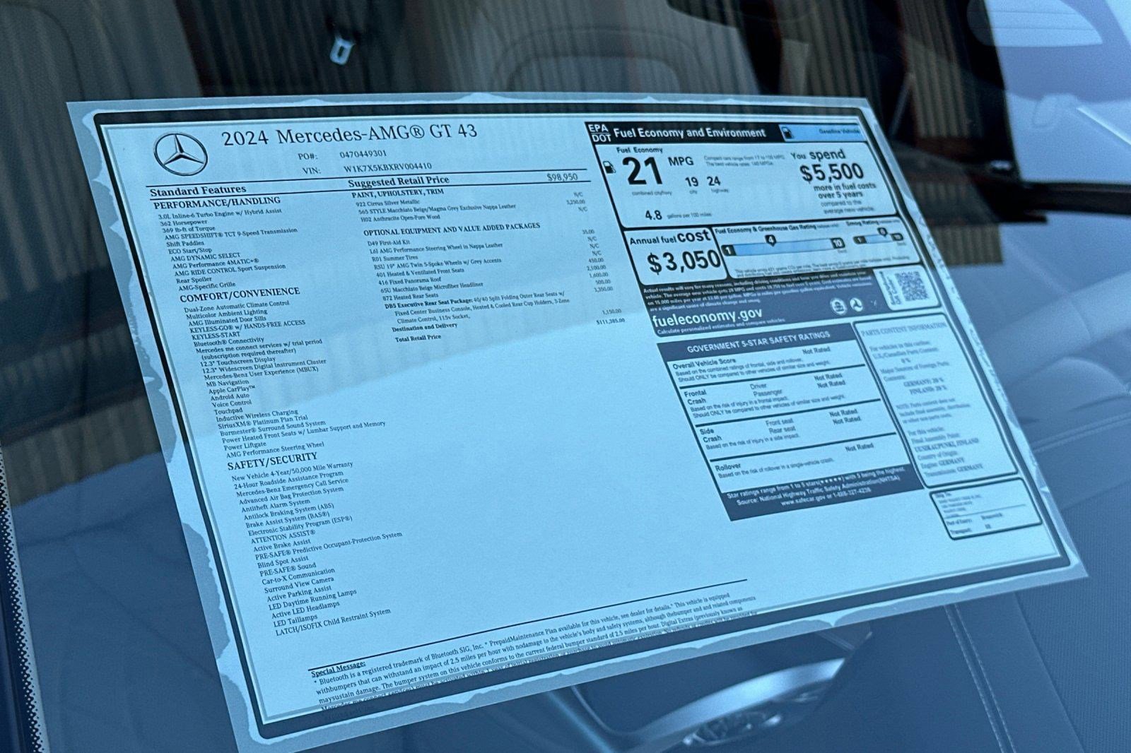 Certified 2024 Mercedes-Benz AMG GT 43 image 29