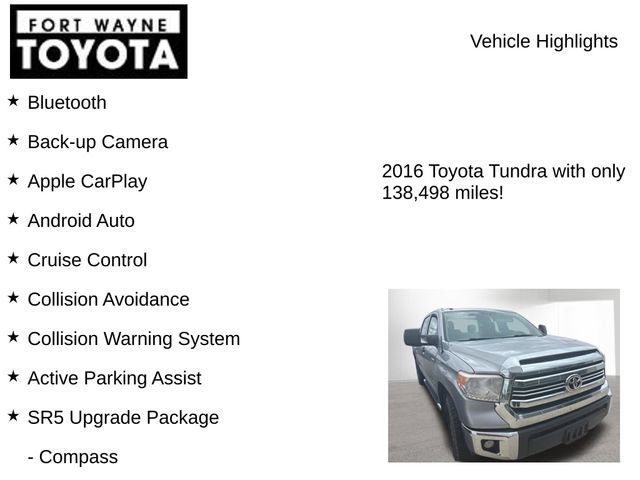 Used 2016 Toyota Tundra SR5 w/ SR5 Upgrade Package AWD/4WD image 8