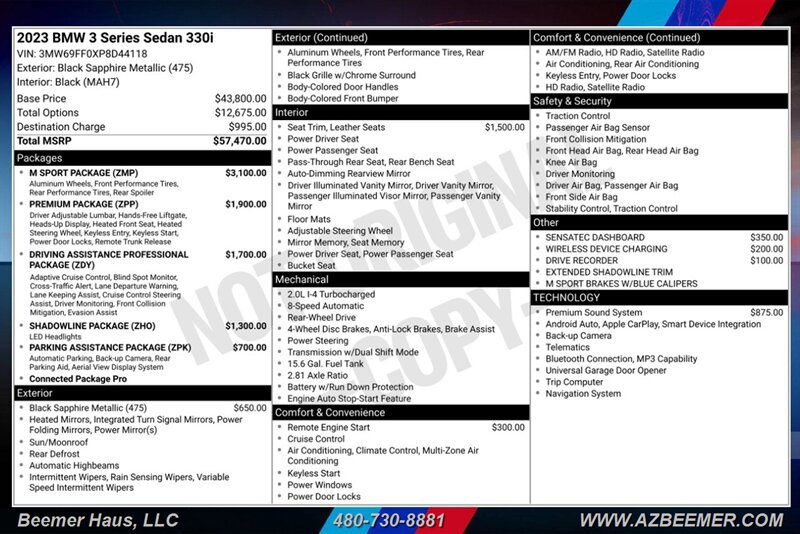 Used 2023 BMW 330i Sedan w/ M Sport Package RWD image 3