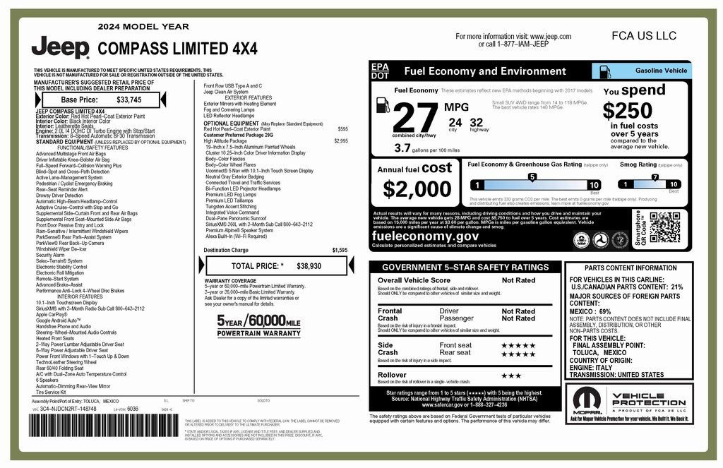 Used 2024 Jeep Compass Limited w/ High Altitude Package image 4