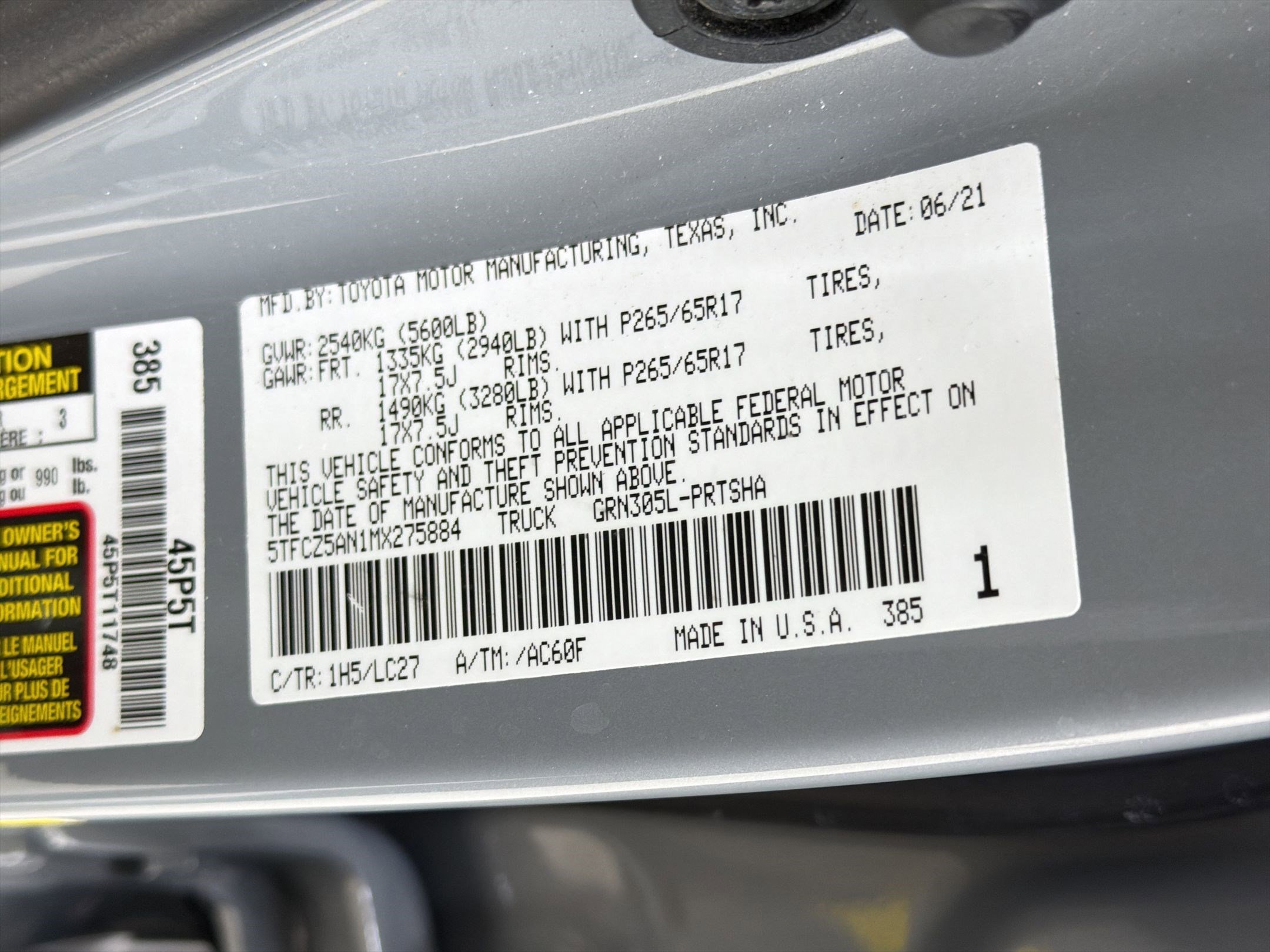 Used 2021 Toyota Tacoma TRD Sport w/ TRD Premium Sport Package image 19