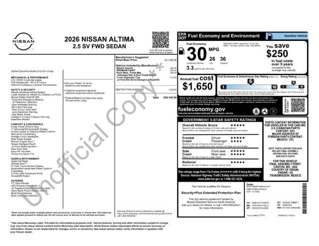 New 2026 Nissan Altima 2.5 SV FWD image 28