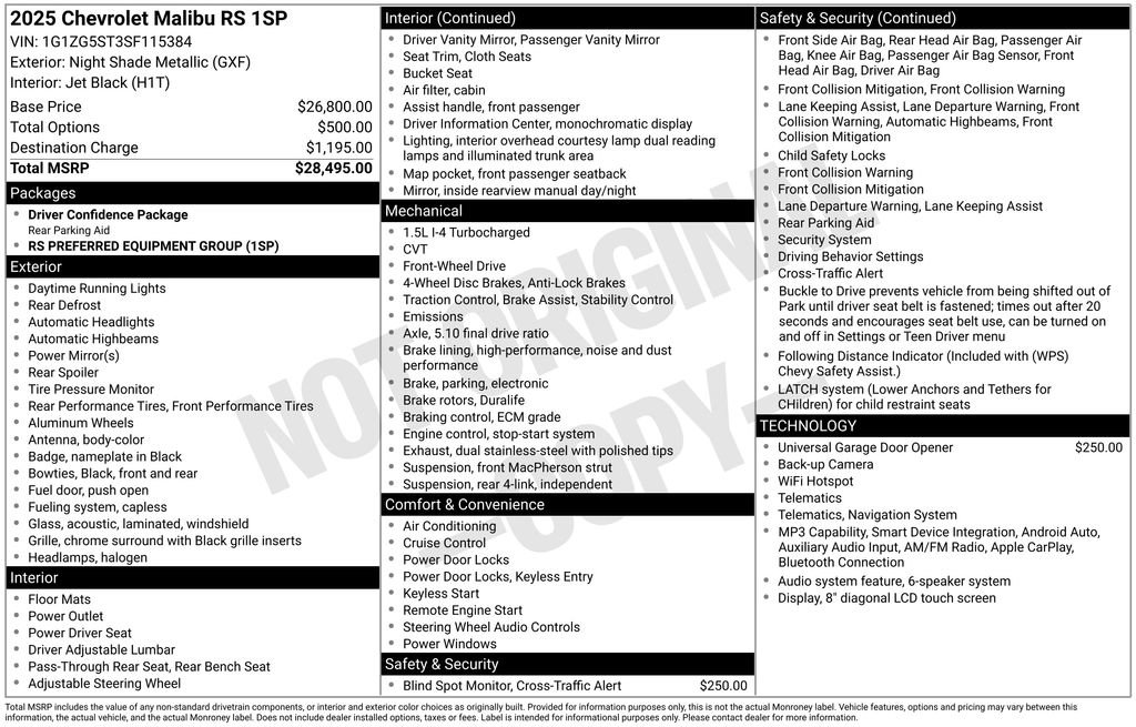 Used 2025 Chevrolet Malibu RS FWD image 6