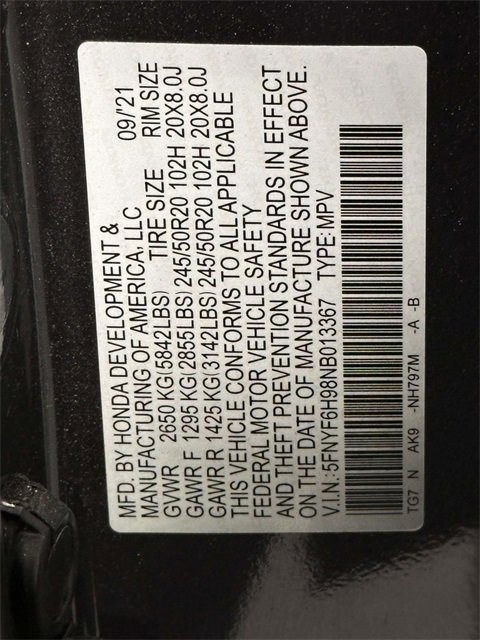 Certified 2022 Honda Pilot Touring image 34