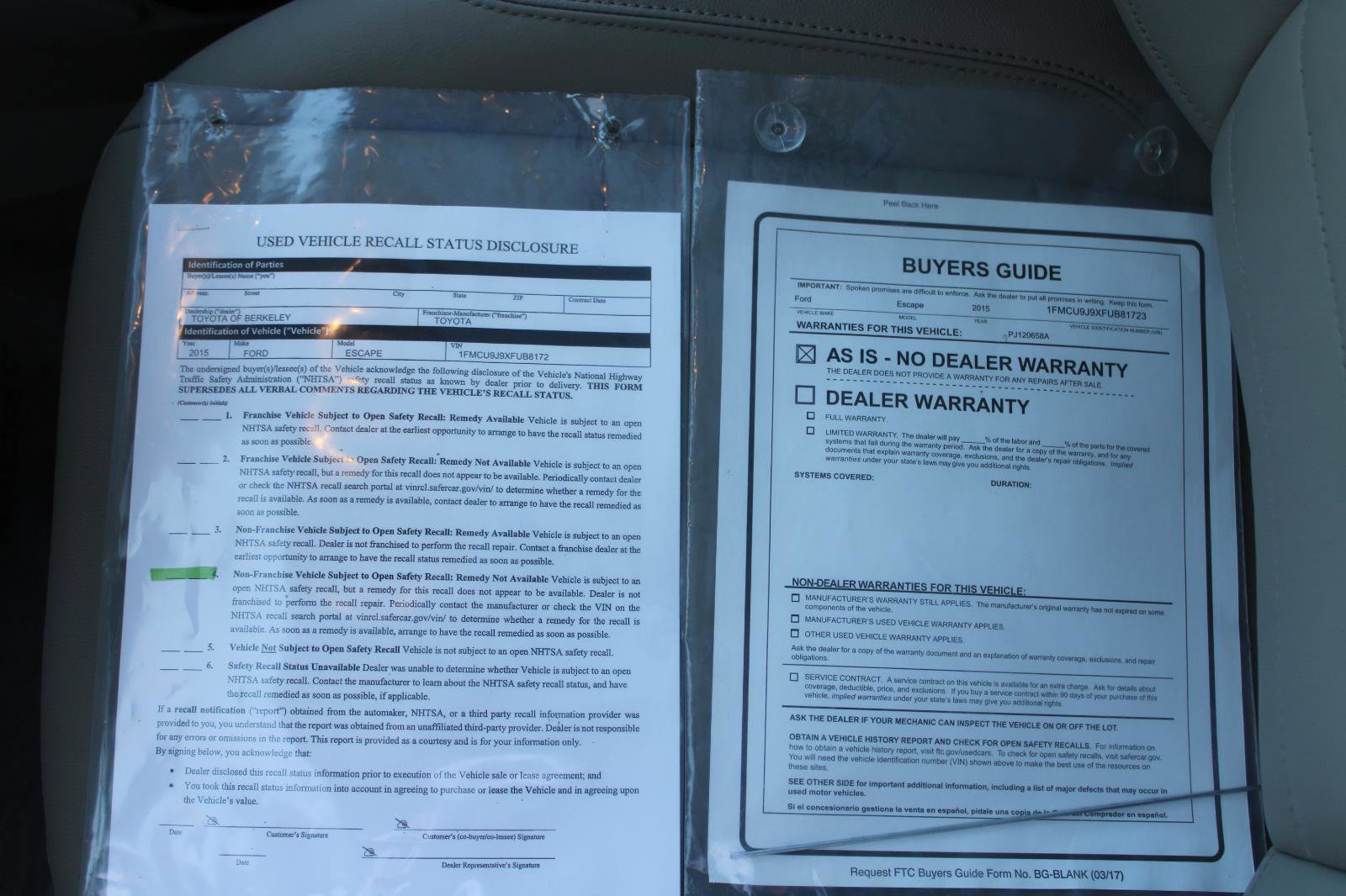 Used 2015 Ford Escape Titanium w/ Equipment Group 301A image 48