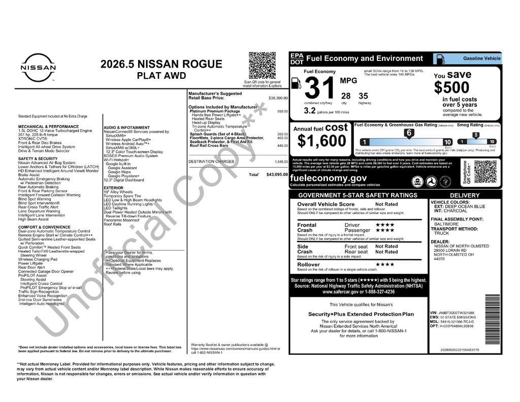 New 2026 Nissan Rogue Platinum w/ Platinum Premium Package AWD/4WD image 2