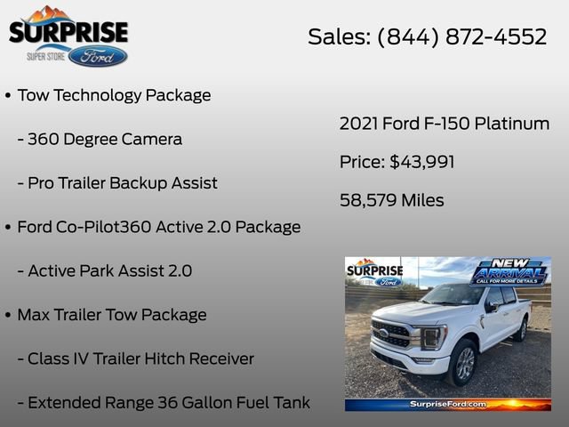 Used 2021 Ford F150 Platinum w/ Equipment Group 701A High AWD/4WD image 7