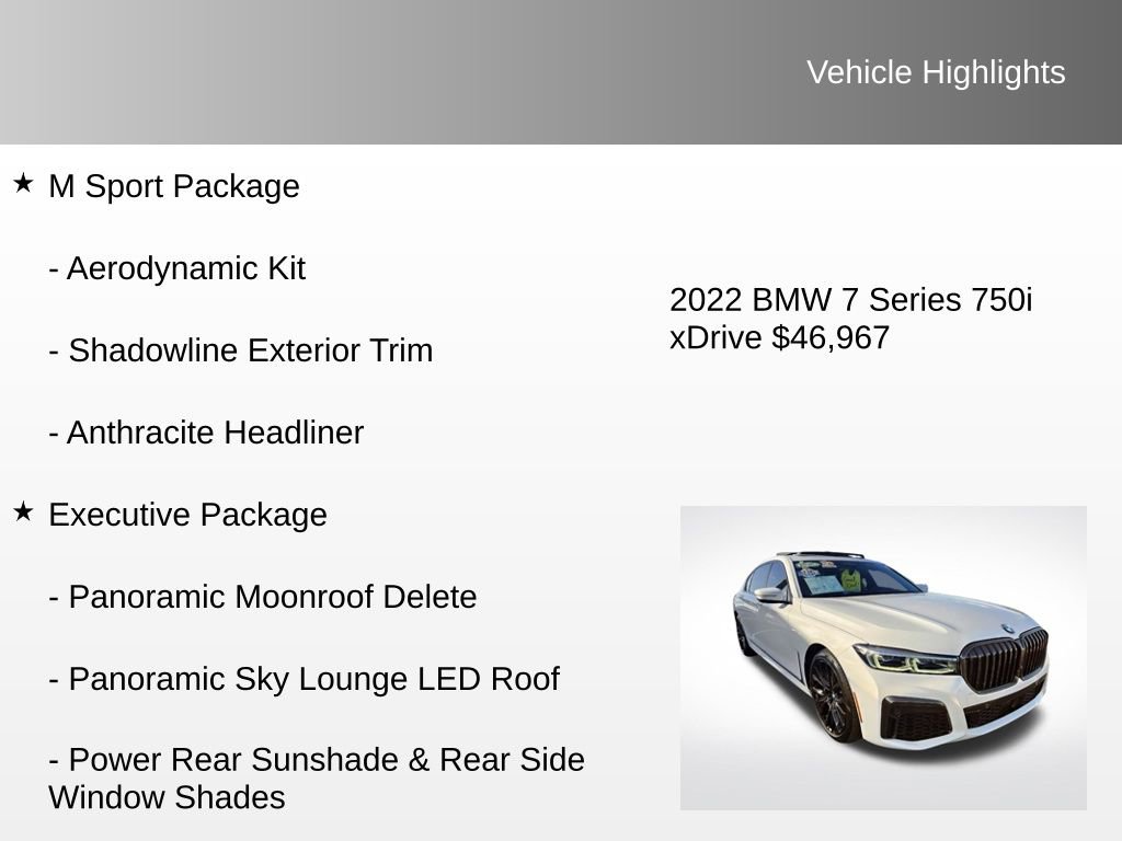 Used 2022 BMW 750i xDrive w/ Executive Package image 20