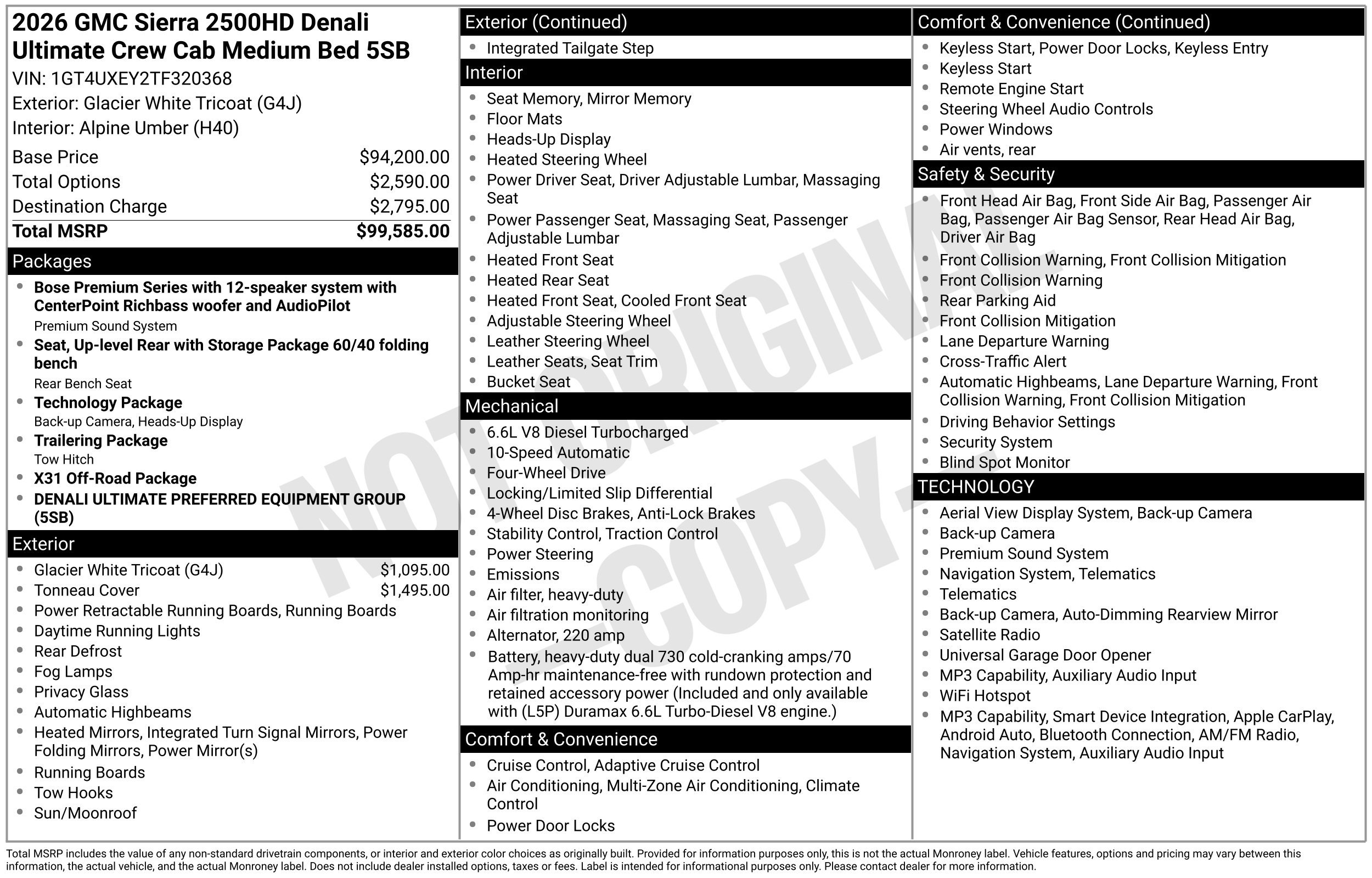 New 2026 GMC Sierra 2500 Denali Ultimate AWD/4WD image 3