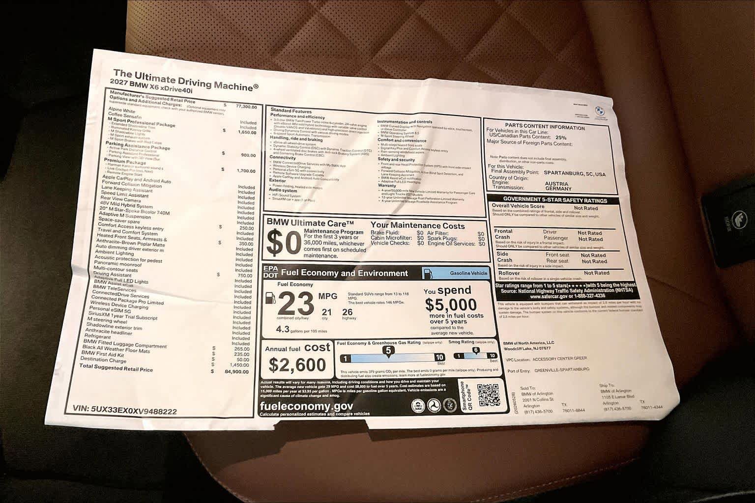 New 2027 BMW X6 xDrive40i w/ Premium Package AWD/4WD image 19