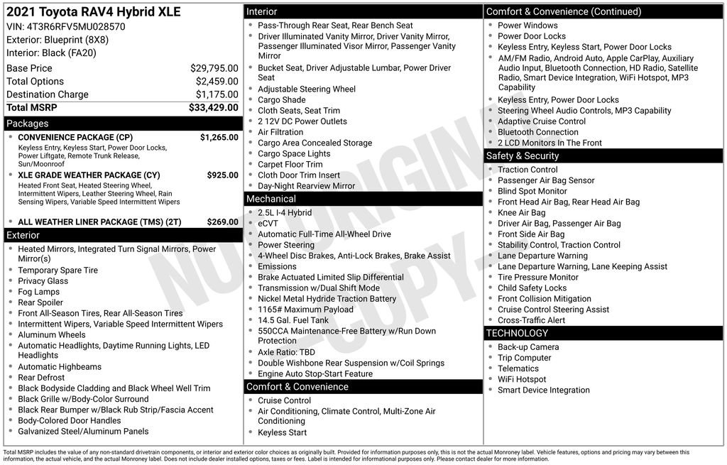 Certified 2021 Toyota RAV4 XLE w/ Convenience Package AWD/4WD image 29