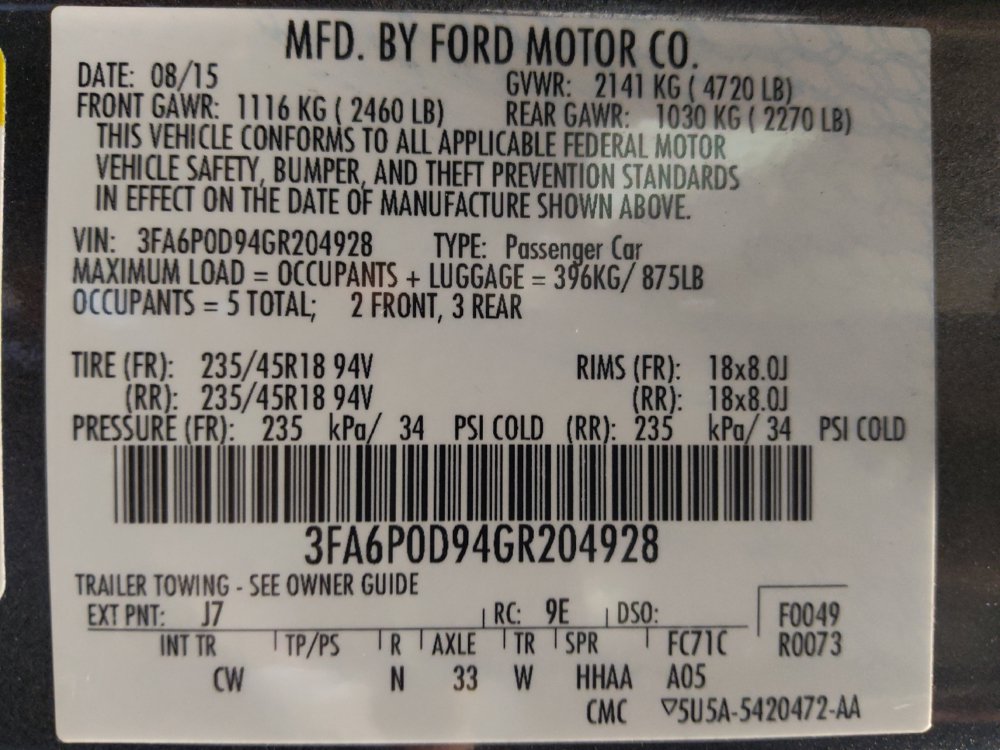 Used 2016 Ford Fusion Titanium AWD/4WD image 33