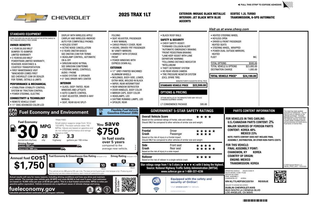 Used 2025 Chevrolet Trax LT w/ LT Convenience Package FWD image 4