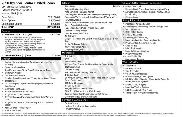 Used 2020 Hyundai Elantra Limited w/ Ultimate Package 03 FWD image 47