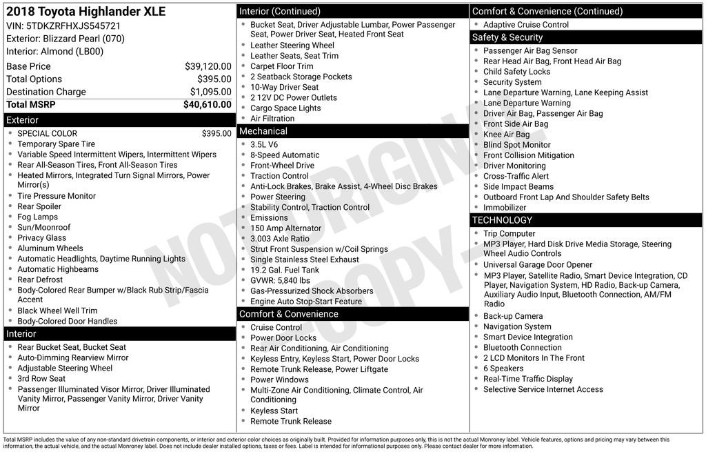 Used 2018 Toyota Highlander XLE FWD image 5
