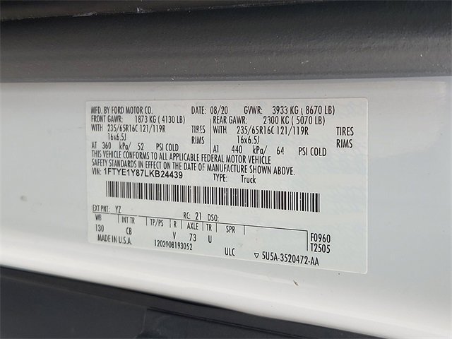 Certified 2020 Ford Transit 150 Low Roof w/ Interior Upgrade Package image 14