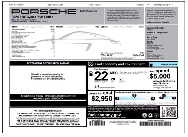 Used 2024 Porsche 718 Cayman RWD image 43