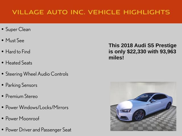 Used 2018 Audi S5 Prestige w/ S Sport Package image 7