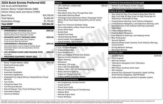New 2026 Buick Envista Preferred w/ Convenience I Package FWD image 24