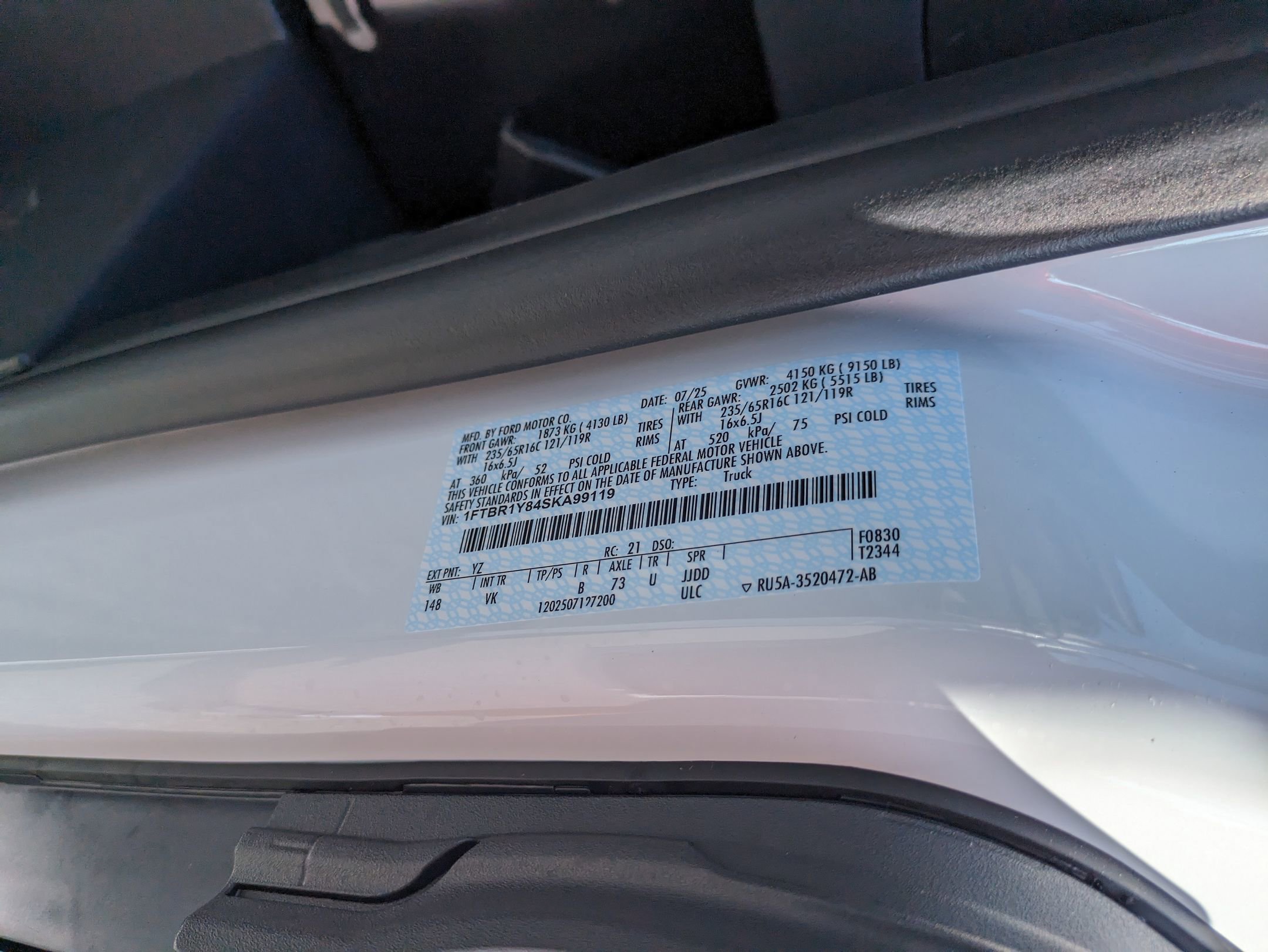 New 2025 Ford Transit 250 Low Roof w/ Load Area Protection Package image 34