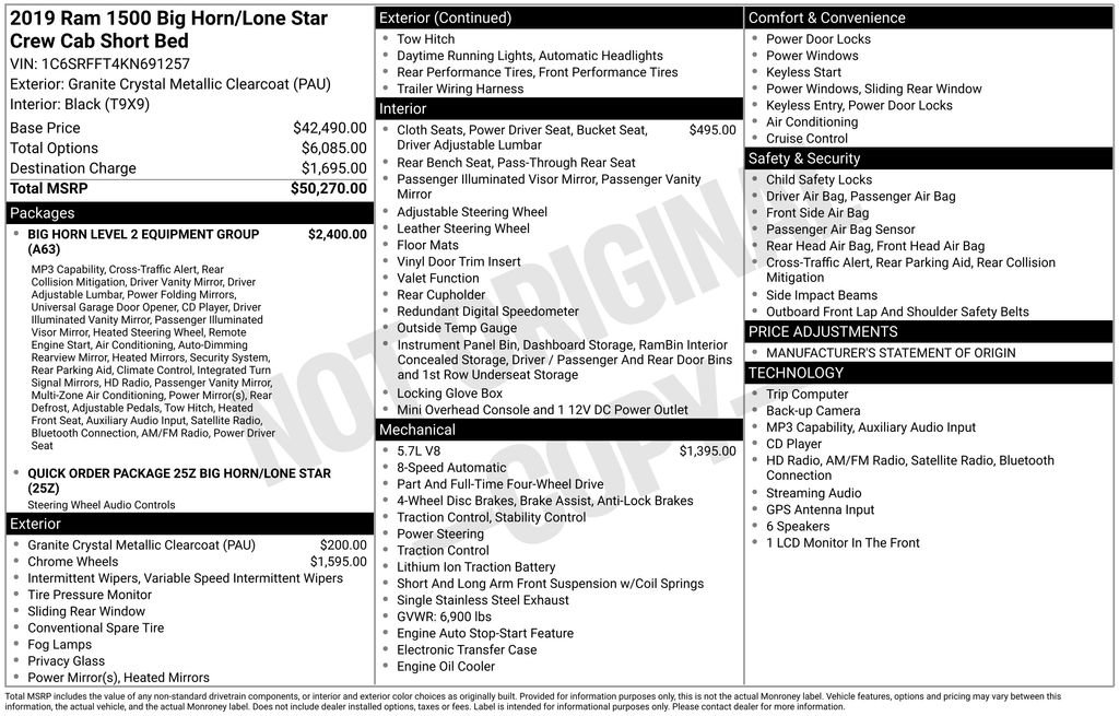 Used 2019 RAM 1500 Big Horn image 2