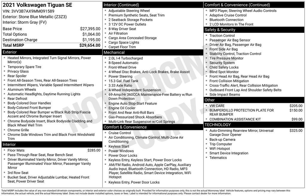 Used 2021 Volkswagen Tiguan SE image 34