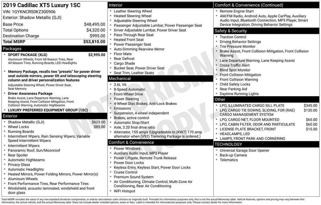 Used 2019 Cadillac XT5 Luxury w/ Sport Package image 37