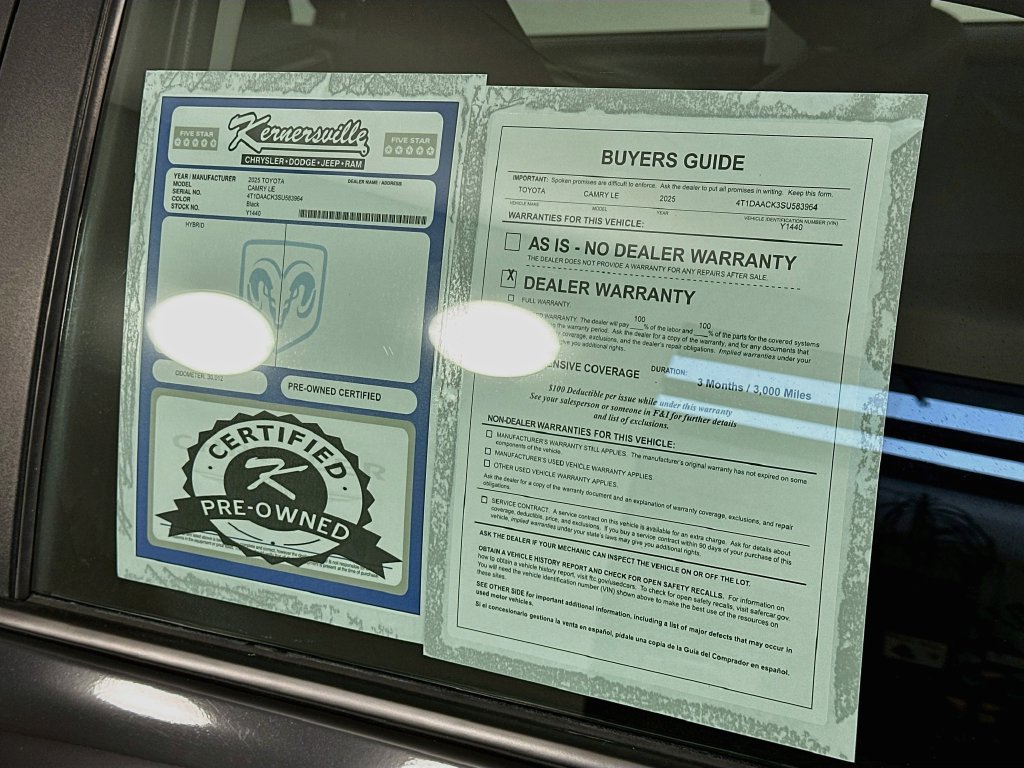 Used 2025 Toyota Camry LE FWD image 36