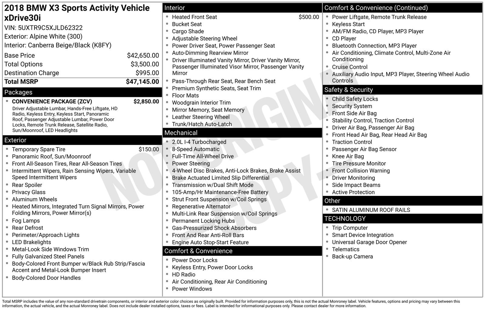 Used 2018 BMW X3 xDrive30i image 6