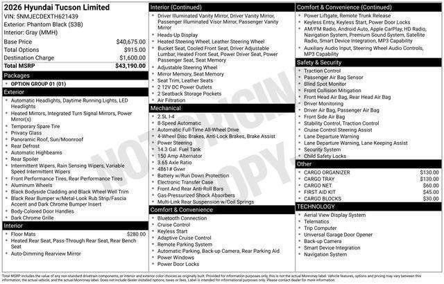 New 2026 Hyundai Tucson Limited AWD/4WD image 32