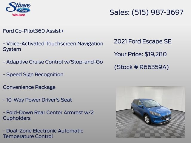 Used 2021 Ford Escape SE w/ Convenience Package FWD image 16