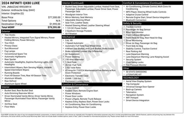 Used 2024 INFINITI QX80 Luxe AWD/4WD image 38