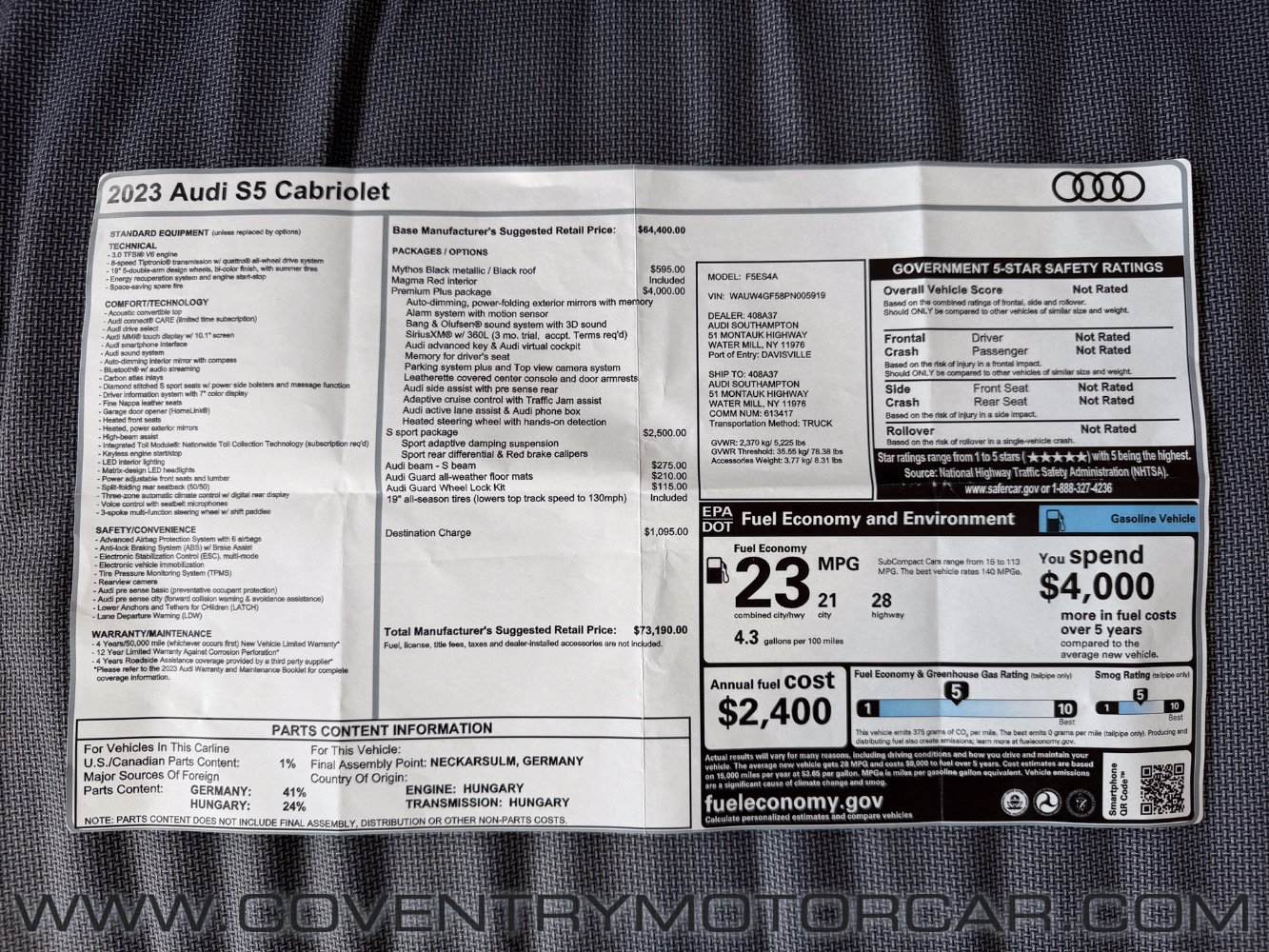 Used 2023 Audi S5 Premium Plus AWD/4WD image 20