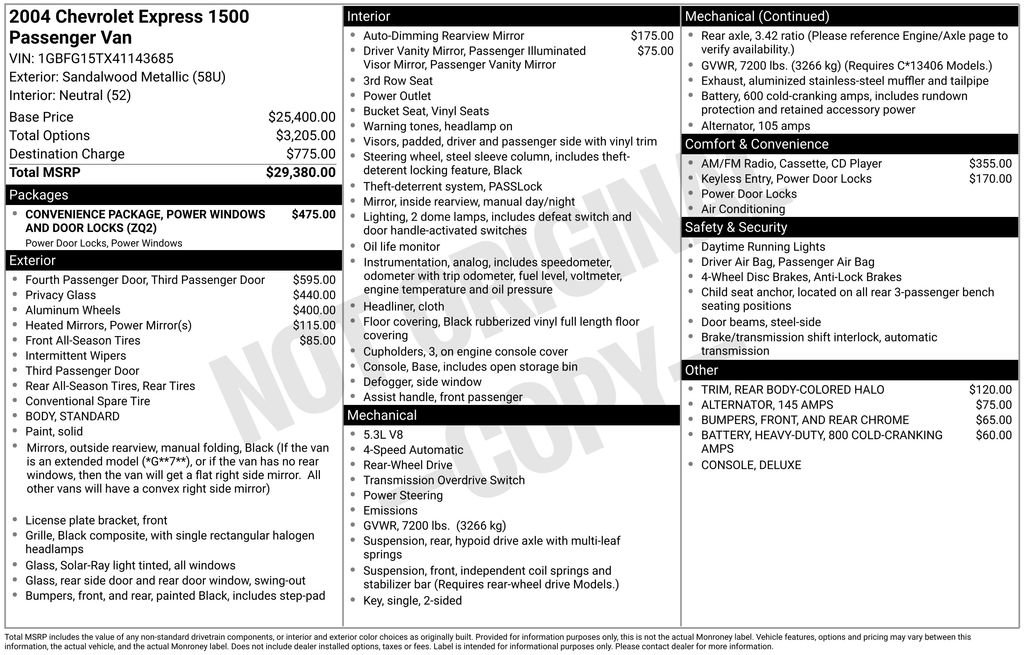Used 2004 Chevrolet Express 1500 RWD image 22