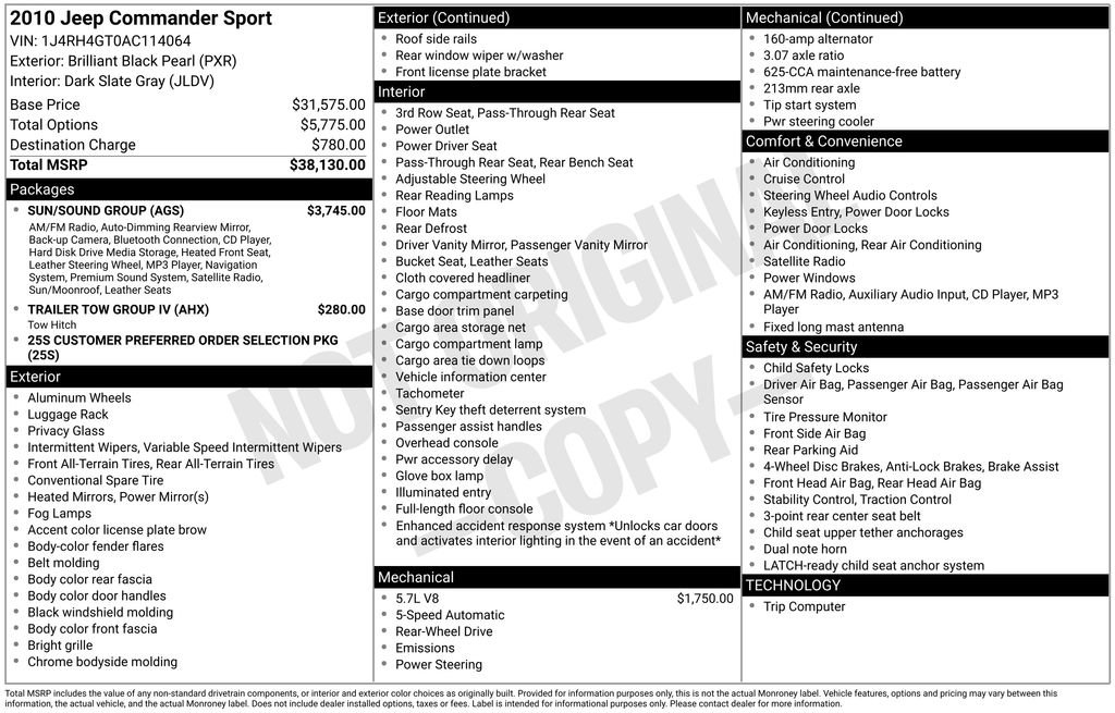 Used 2010 Jeep Commander Sport w/ Sun/Sound Group RWD image 11