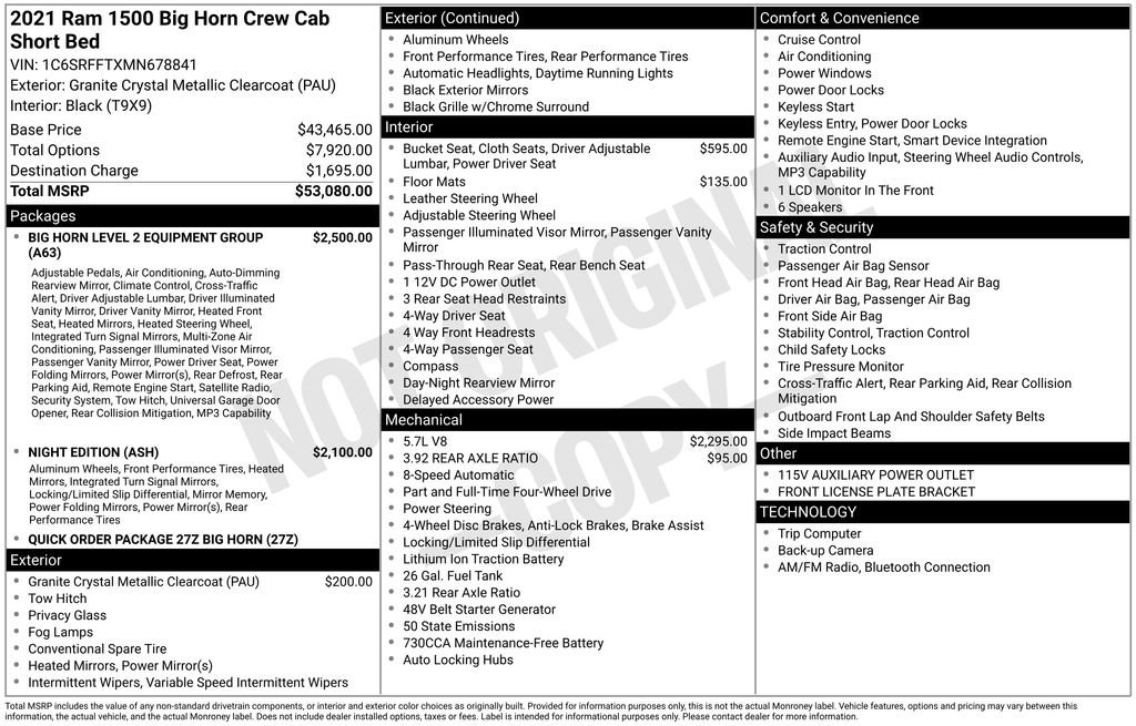 Used 2021 RAM 1500 Big Horn AWD/4WD image 40