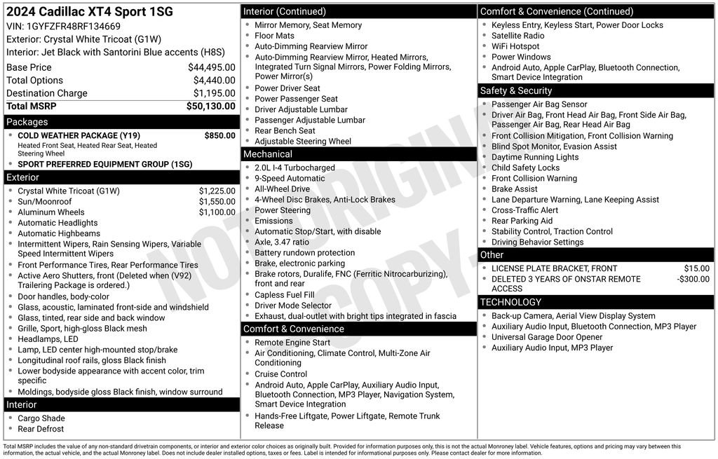 Used 2024 Cadillac XT4 Sport w/ Cold Weather Package image 3