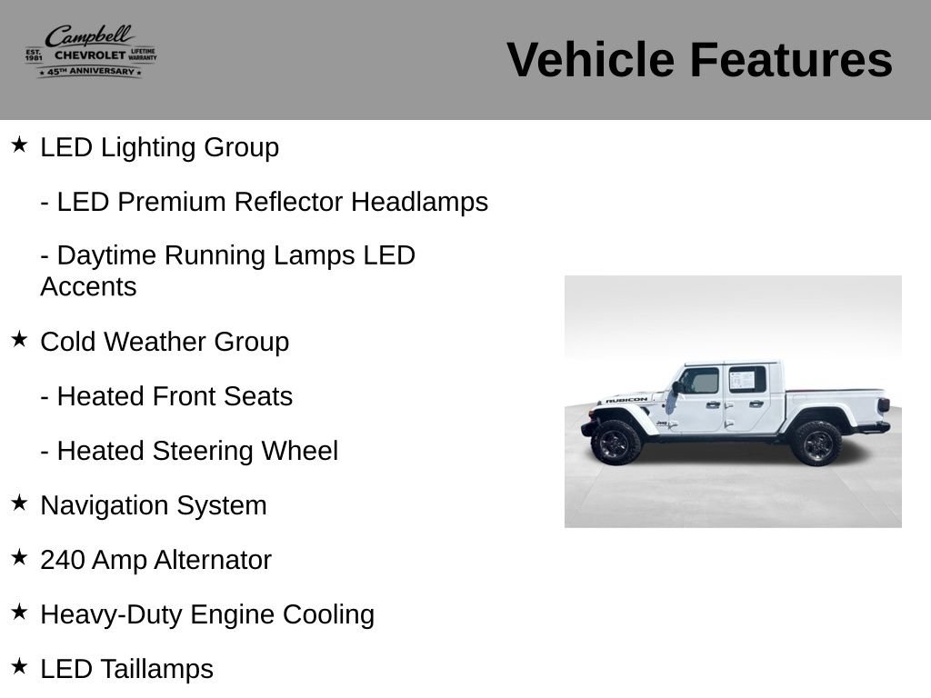 Used 2022 Jeep Gladiator Rubicon w/ LED Lighting Group AWD/4WD image 10
