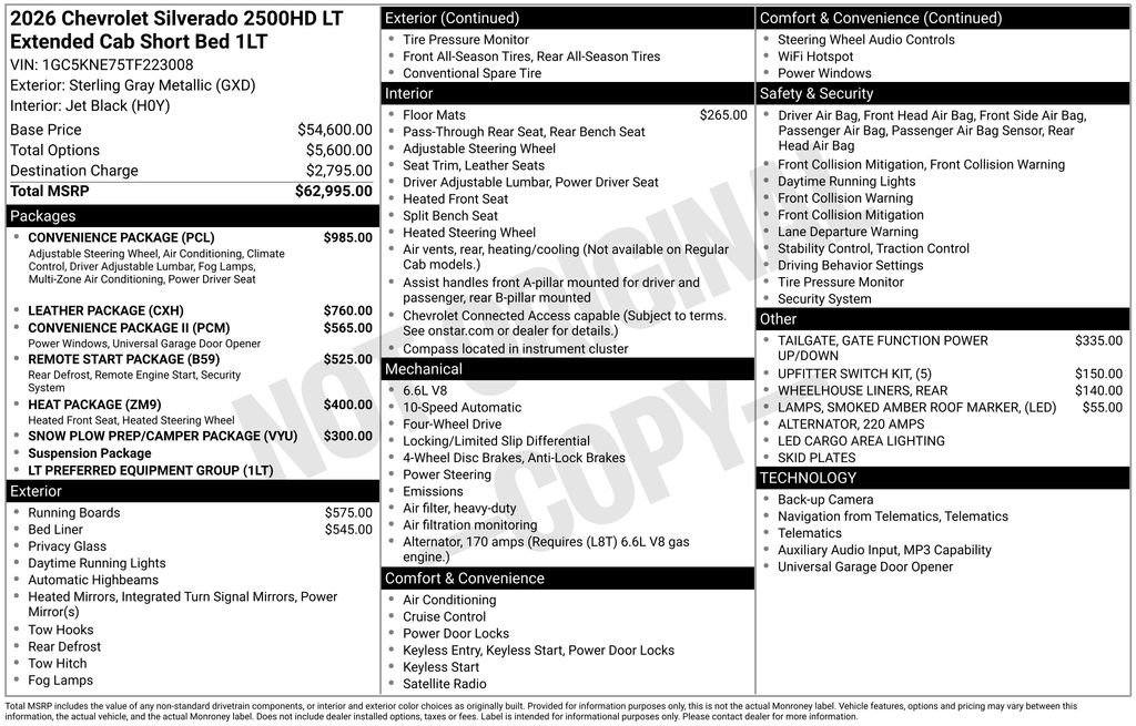 New 2026 Chevrolet Silverado 2500 LT w/ Convenience Package AWD/4WD image 34