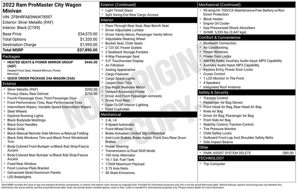Used 2022 RAM ProMaster City Wagon image 27