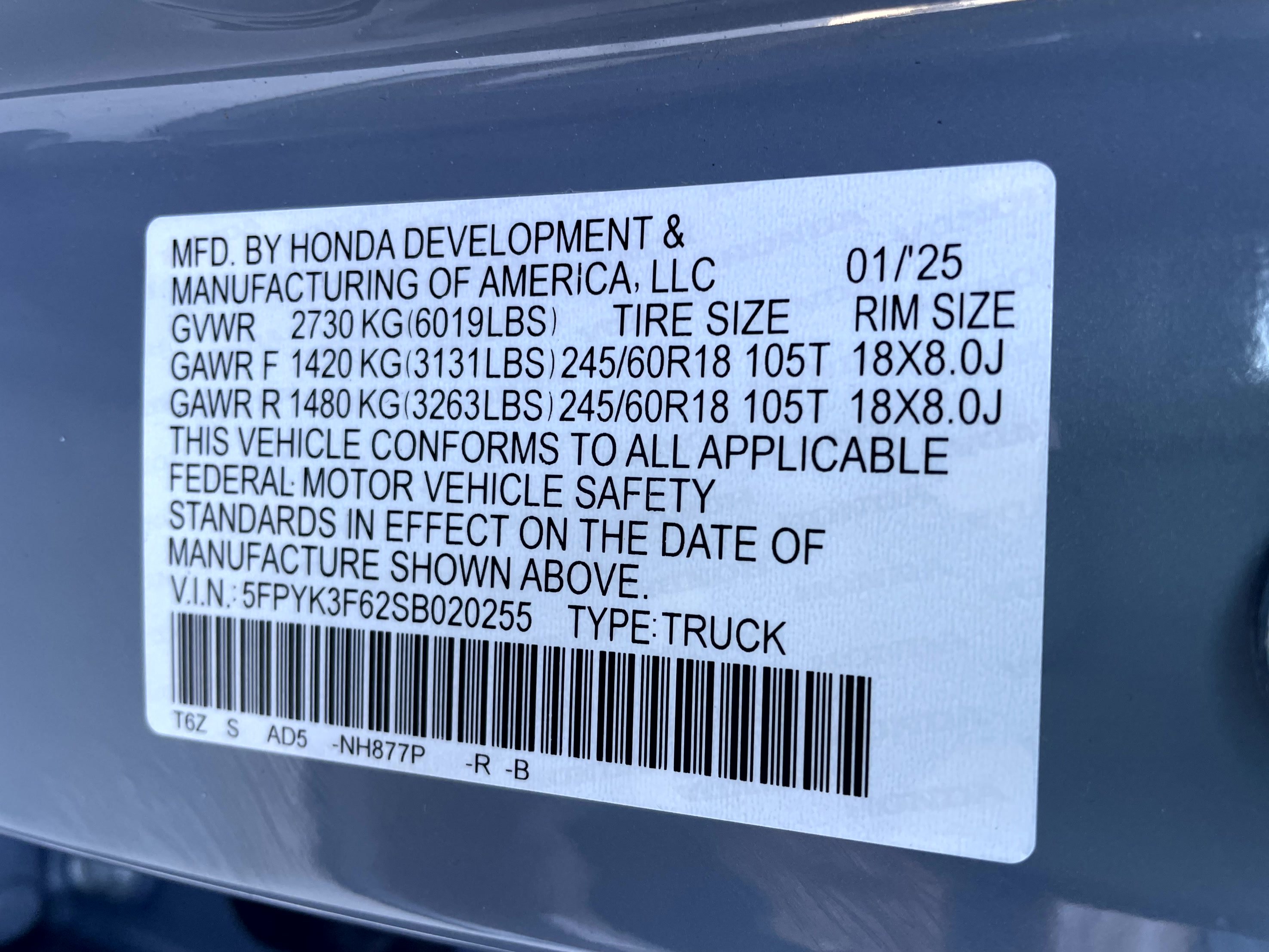 Certified 2025 Honda Ridgeline TrailSport image 22
