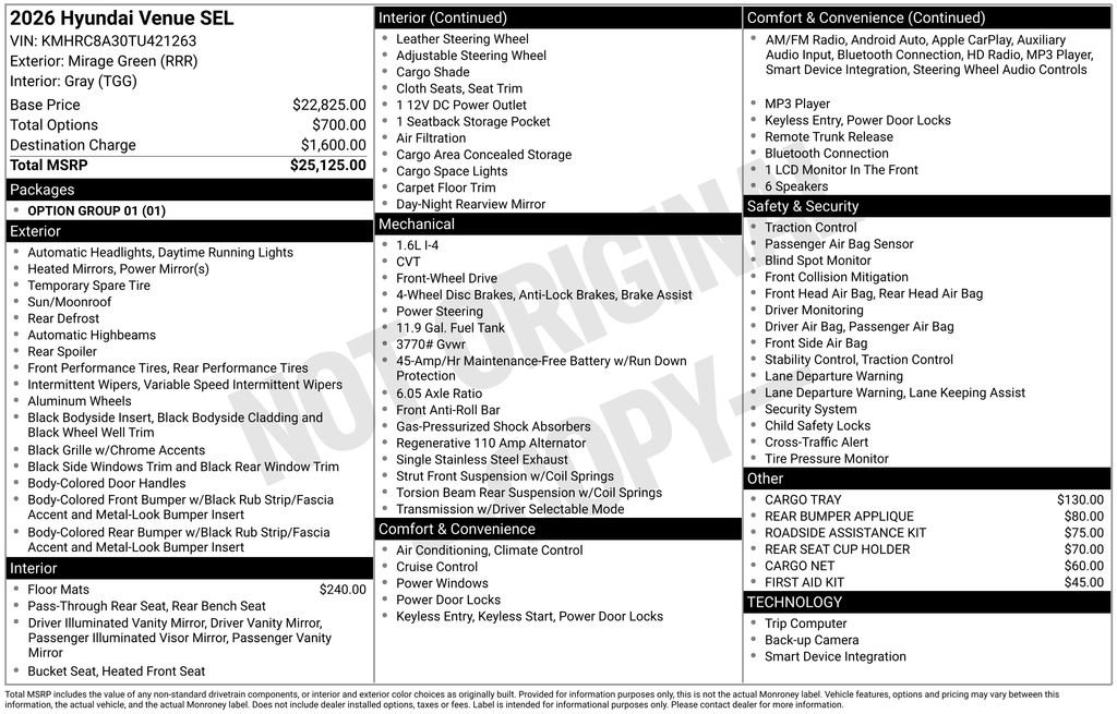 Used 2026 Hyundai Venue SEL image 27