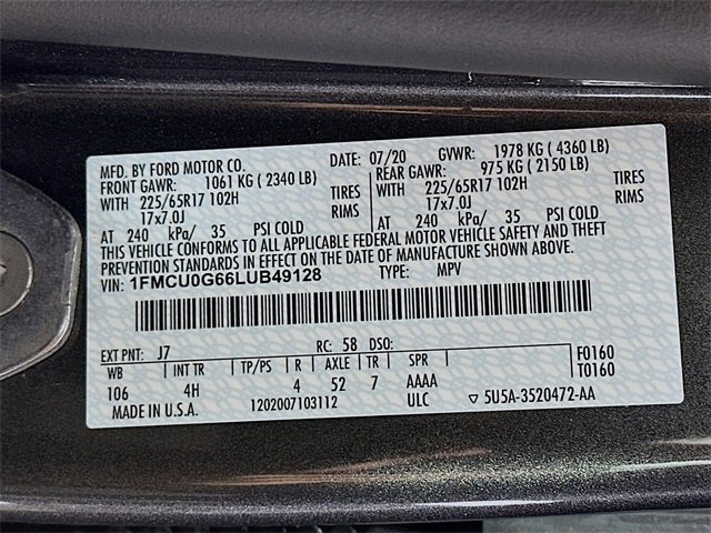 Used 2020 Ford Escape SE image 30